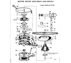 Kenmore 587721405 motor, heater and spray arm asm diagram