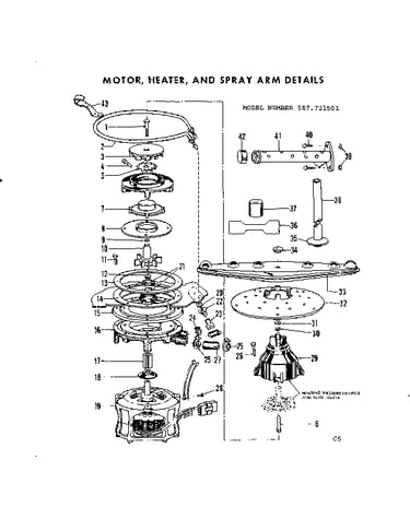 Motor, heater & spray arm details