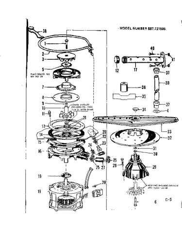 Motor, heater, and spray arm details