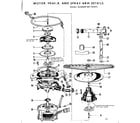 Kenmore 587730415 motor, heater and spray arm details diagram