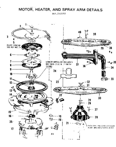 Motor heater and spray arm details