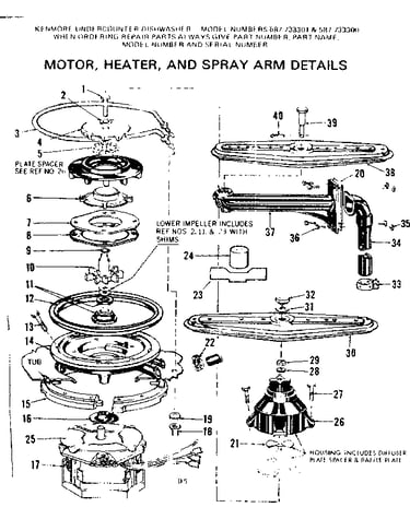Motor heater and spray arm details