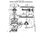Kenmore 587735700 motor heater & spray arm details diagram