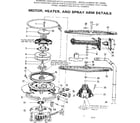 Kenmore 587735800 motor, heater, and spray arm details diagram