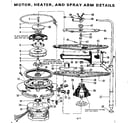 Kenmore 587736310 motor,heater,& spray arm detail diagram