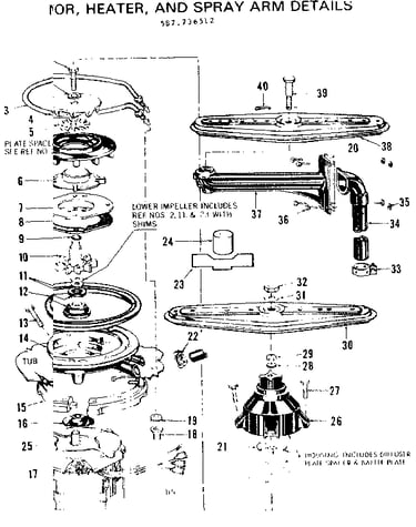 Motor heater and spray arm details