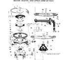 Kenmore 587736612 motor heater and spray arm details diagram