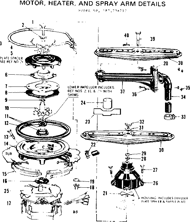 Motor heater and spray arm details