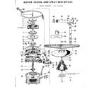 Kenmore 587740005 motor, heater, and spray arm details diagram
