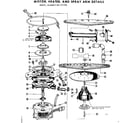 Kenmore 587741000 motor, heater, and spray arm details diagram