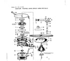 Kenmore 587741206 motor, heater and spray arm details diagram