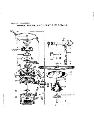 Motor, heater and spray arm details