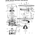 Kenmore 587750412 motor, heater & spray arm details diagram