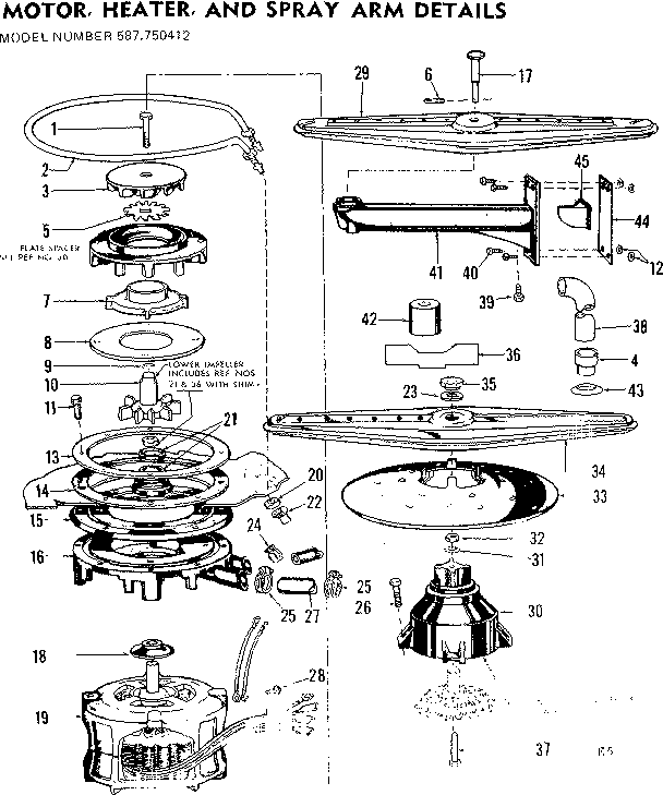 Motor, heater & spray arm details