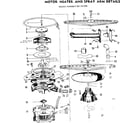 Kenmore 587751200 motor, heater and spray arm details diagram