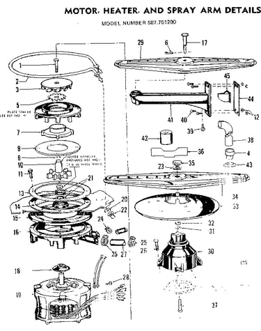 Motor, heater and spray arm details
