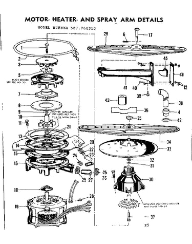 Motor, heater and spray arm details