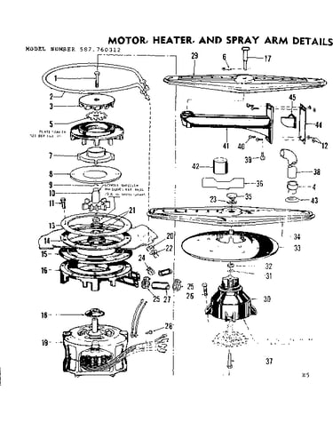 Motor, heater and spray arm details