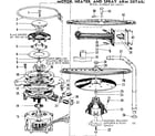 Kenmore 587760414 motor, heater, and spray arm details diagram