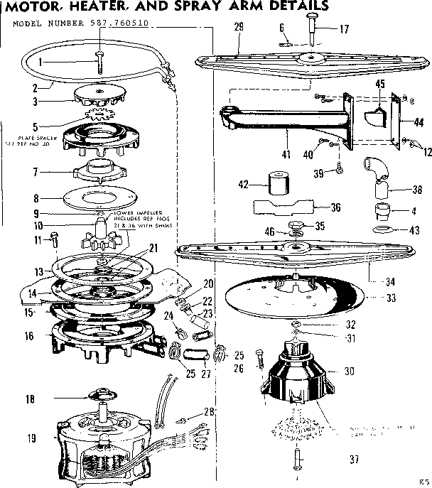 MOTOR, HEATER & SPRAY ARM DETAILS