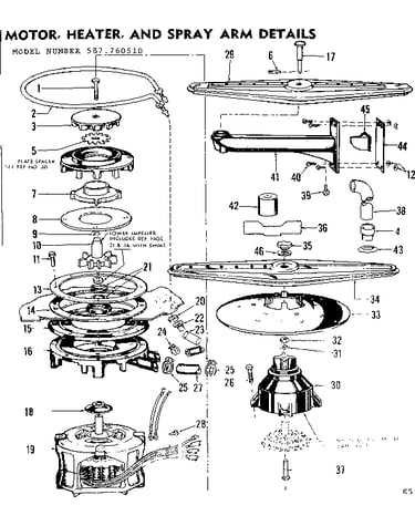 Motor, heater & spray arm details