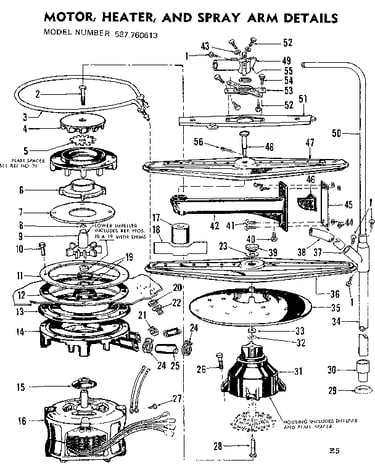 Motor, heater, and spray arm details