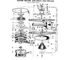 Kenmore 587760614 motor, heater and spray arm details diagram