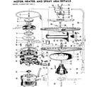 Kenmore 587760712 motor, heater & spray arm details diagram