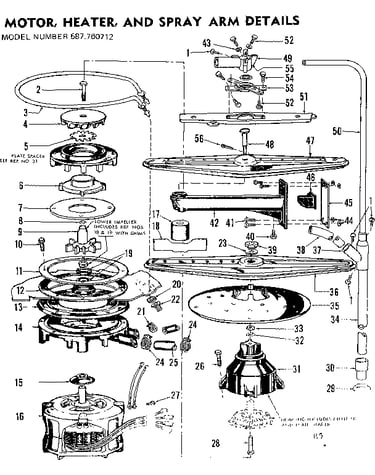Motor, heater & spray arm details