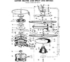 Kenmore 587760714 motor,heater, and spray arm details diagram