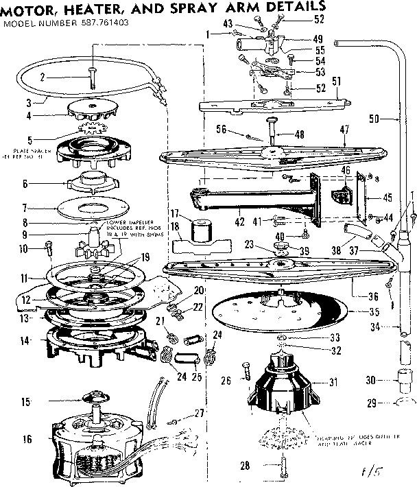 MOTOR,HEATER, AND SPRAY ARM DETAILS