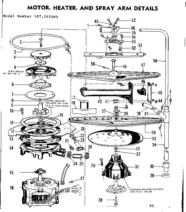 Motor, heater & spray arm details