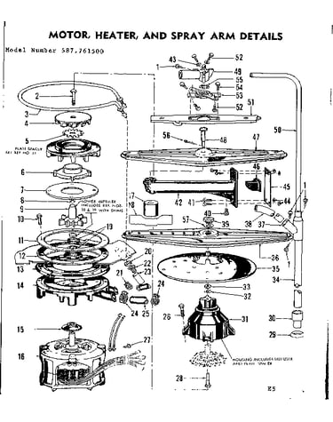 Motor, heater & spray arm details
