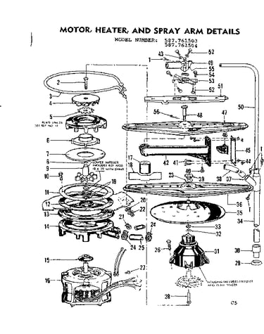 Motor, heater & spray arm details