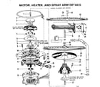 Kenmore 587764200 motor, heater, and spray arm details diagram