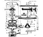 Kenmore 587770001 motor heater & spray arm details diagram