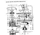 Kenmore 587770810 motor, heater, & spray arm details diagram