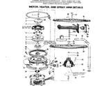 Kenmore 587771000 motor, heater and spray arm details diagram