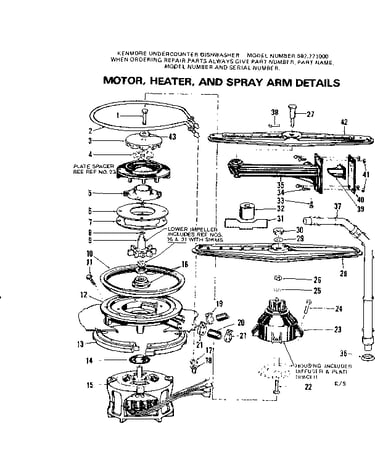 Motor, heater and spray arm details