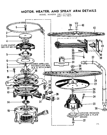 Motor, heater & spray arm details