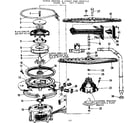 Kenmore 587771411 motor heater & spray arm details diagram