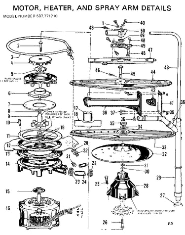 Motor/heater/spray arm details