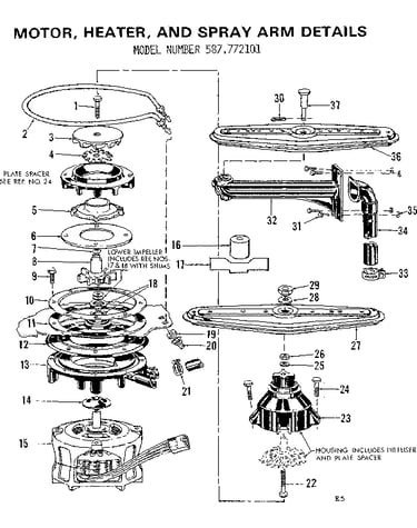 Motor,heater,and spray arm details