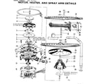 Kenmore 587773300 motor, heater, and spray arm details diagram