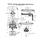 Kenmore 587775511 motor, heater, and spray arm details diagram