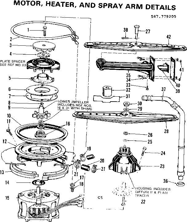 Motor heater and spray arm details