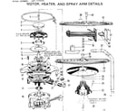 Kenmore 587779300 motor, heater, and spray arm details diagram