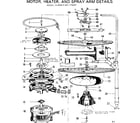 Kenmore 587779400 motor/heater/spray arm details diagram