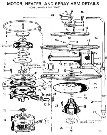 Motor/heater/spray arm details