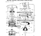 Kenmore 587779500 motor heater and spray arm details diagram
